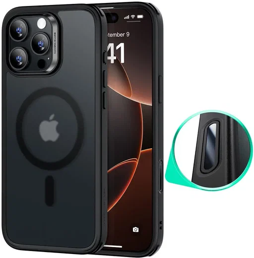 ESR Classic Hybrid iPhone 16 Pro Hoesje MagSafe Camera Control Frosted Zwart afbeelding 1