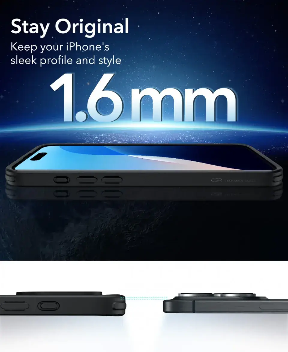 ESR Classic Hybrid iPhone 16 Pro Hoesje MagSafe Camera Control Frosted Zwart afbeelding 9