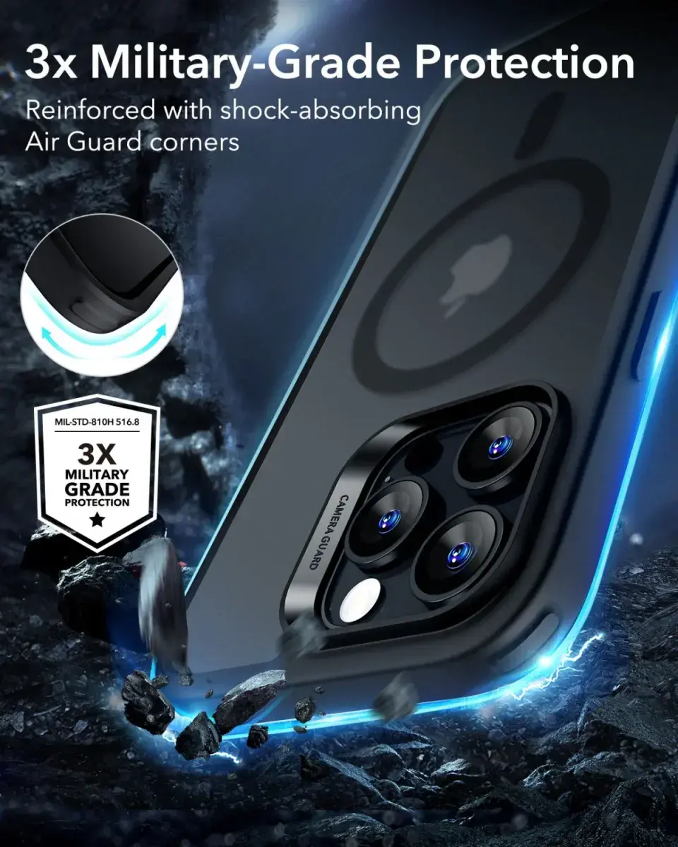 ESR Classic Hybrid iPhone 16 Pro Hoesje MagSafe Camera Control Frosted Zwart afbeelding 2