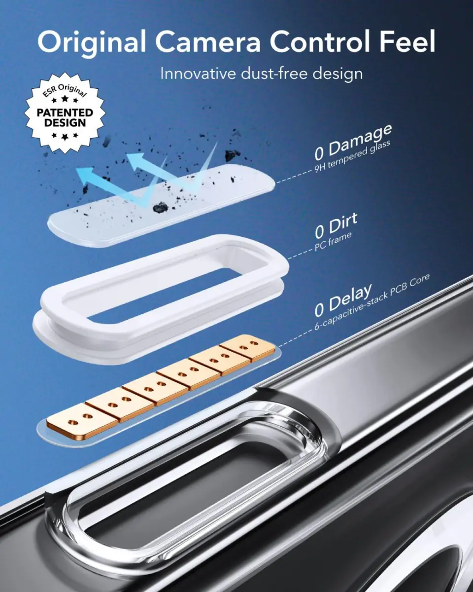 ESR Classic Hybrid iPhone 16 Pro Hoesje MagSafe Camera Control Frosted Zwart afbeelding 3