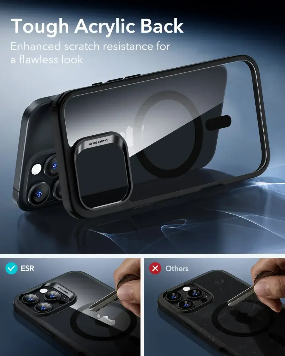 ESR Classic Hybrid iPhone 16 Pro Hoesje MagSafe Camera Control Transparant Zwart afbeelding 8