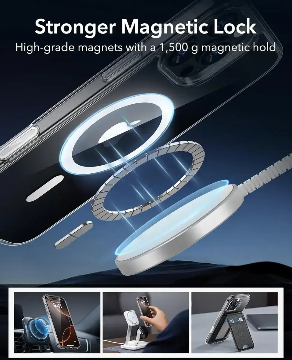 ESR Classic Hybrid iPhone 16 Pro Max Hoesje MagSafe Camera Control Transparant afbeelding 7