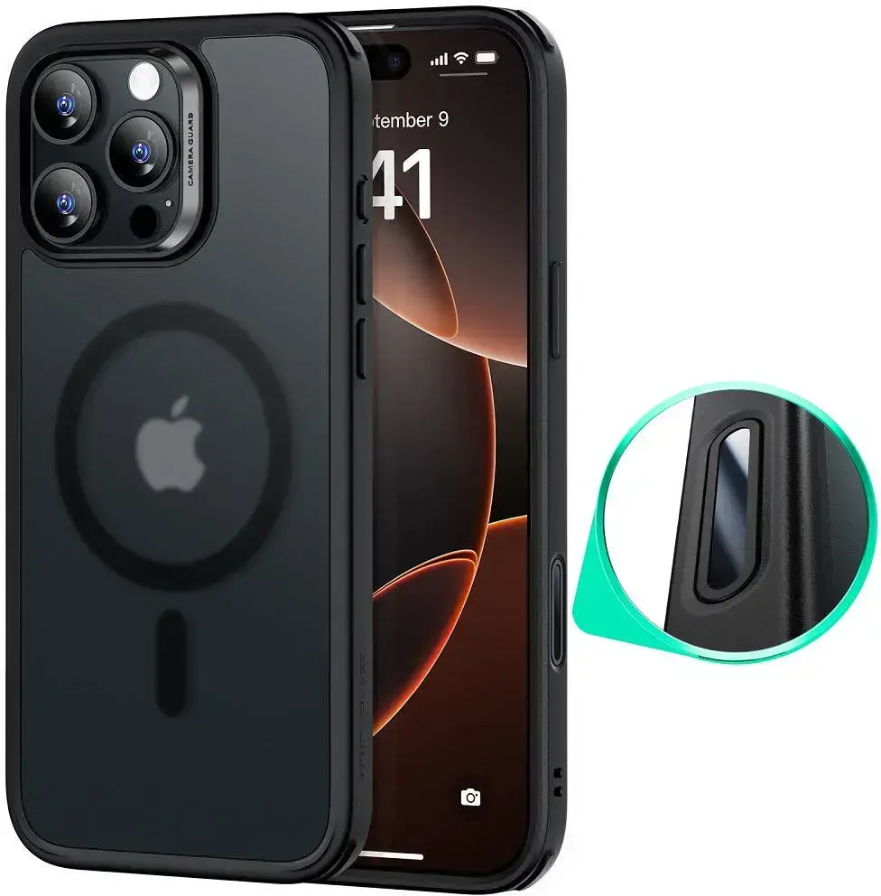 ESR Classic Hybrid iPhone 16 Pro Max Hoesje MagSafe Camera Control Frosted Zwart afbeelding 1