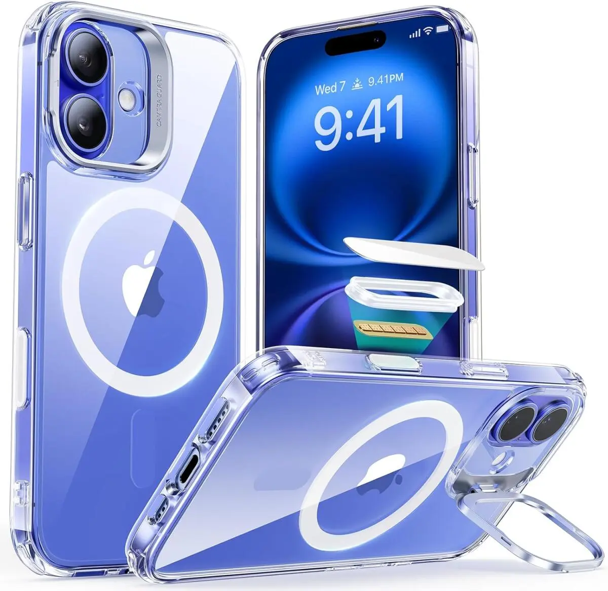 ESR Classic Hybrid MagSafe iPhone 16 Hoesje met Stand Camera Control Transparant afbeelding 1