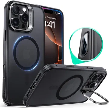 ESR Classic Hybrid MagSafe iPhone 16 Pro Hoesje Stand Camera Control Frost Zwart