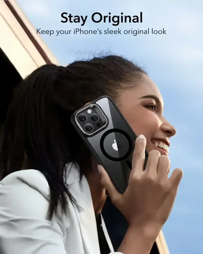 ESR Classic Hybrid MagSafe iPhone 16 Pro Max Hoes Stand Camera Knop Clear Zwart afbeelding 9