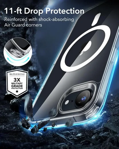ESR Classic Hybrid HaloLock iPhone 17e / 16e Hoesje MagSafe Transparant afbeelding 5
