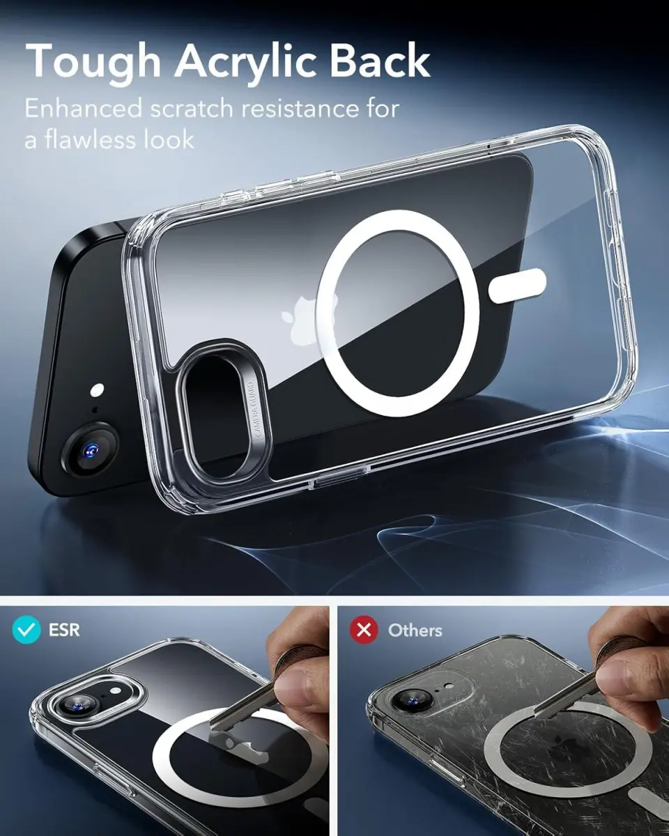 ESR Classic Hybrid HaloLock iPhone 17e / 16e Hoesje MagSafe Transparant afbeelding 8
