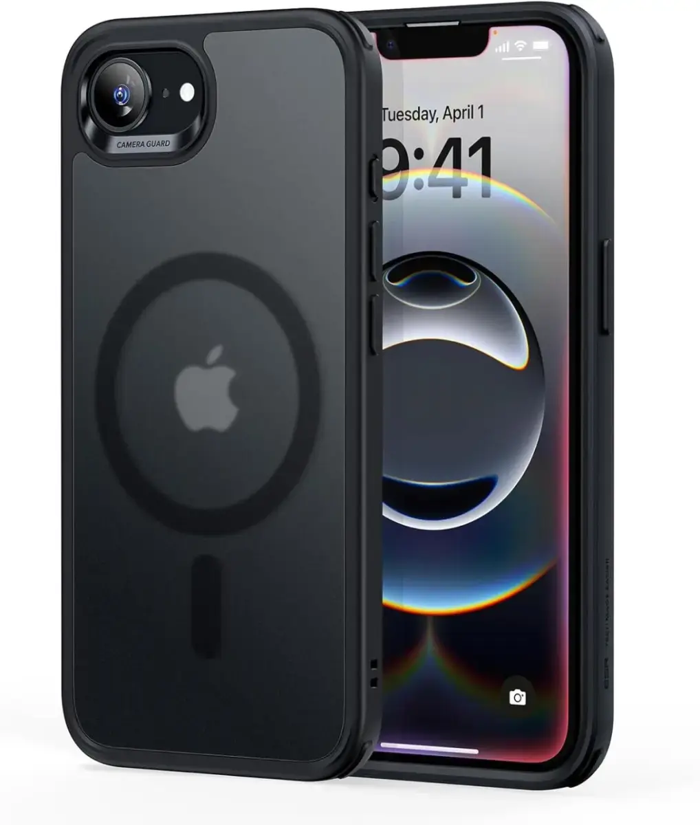ESR Classic Hybrid HaloLock iPhone 17e / 16e Hoesje MagSafe Frosted Zwart afbeelding 1