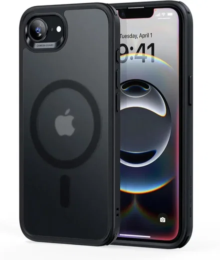 ESR Classic Hybrid HaloLock iPhone 17e / 16e Hoesje MagSafe Frosted Zwart afbeelding 1