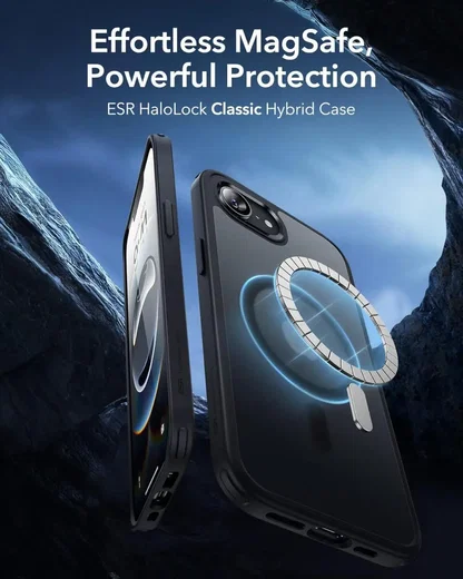 ESR Classic Hybrid HaloLock iPhone 17e / 16e Hoesje MagSafe Frosted Zwart afbeelding 2