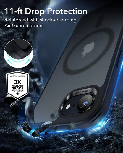 ESR Classic Hybrid HaloLock iPhone 17e / 16e Hoesje MagSafe Frosted Zwart afbeelding 5