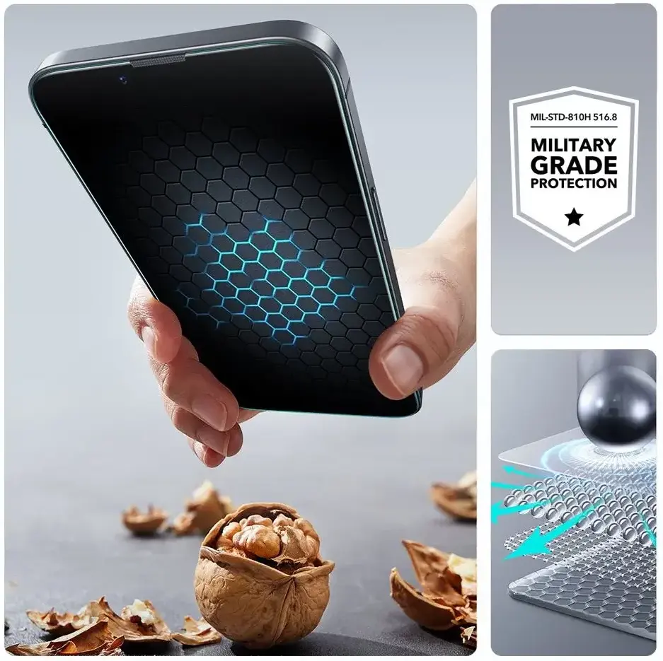 ESR UltraFit Classic Apple iPhone 16e / 14 / 13 / 13 Pro Tempered Glass (3-Pack) afbeelding 8