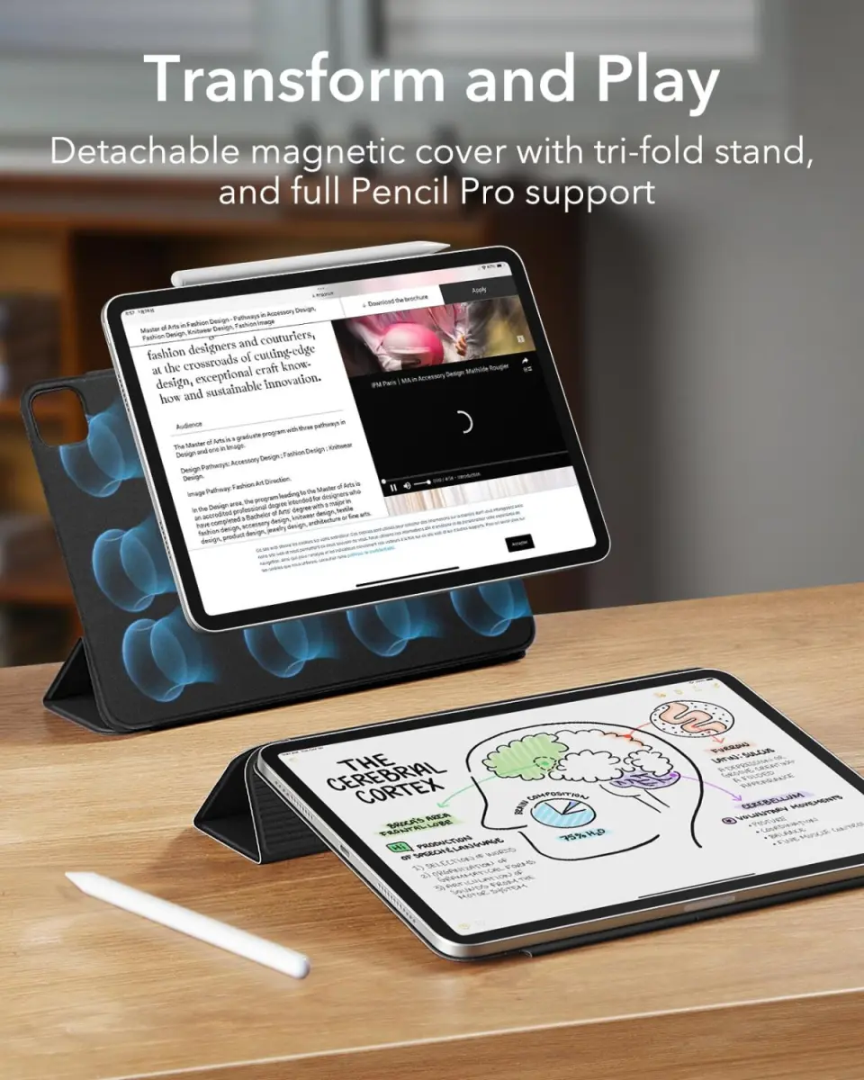 ESR Rebound Magnetic iPad Air 13 24/25 / Pro 12.9 20/21/22 Hoes Book Case Blauw afbeelding 2