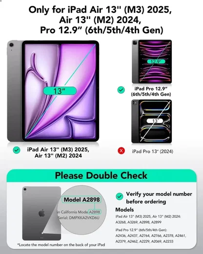 ESR Rebound Magnetic iPad Air 13 24/25 / Pro 12.9 20/21/22 Hoes Book Case Blauw afbeelding 5