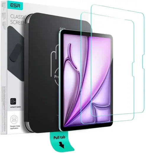 ESR Classic UltraFit iPad Air 13 (2024/2025/2026) Tempered Glass met Tray 2-Pack afbeelding 1