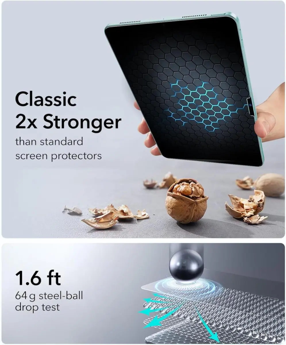 ESR Classic UltraFit iPad Air 13 (2024/2025/2026) Tempered Glass met Tray 2-Pack afbeelding 5