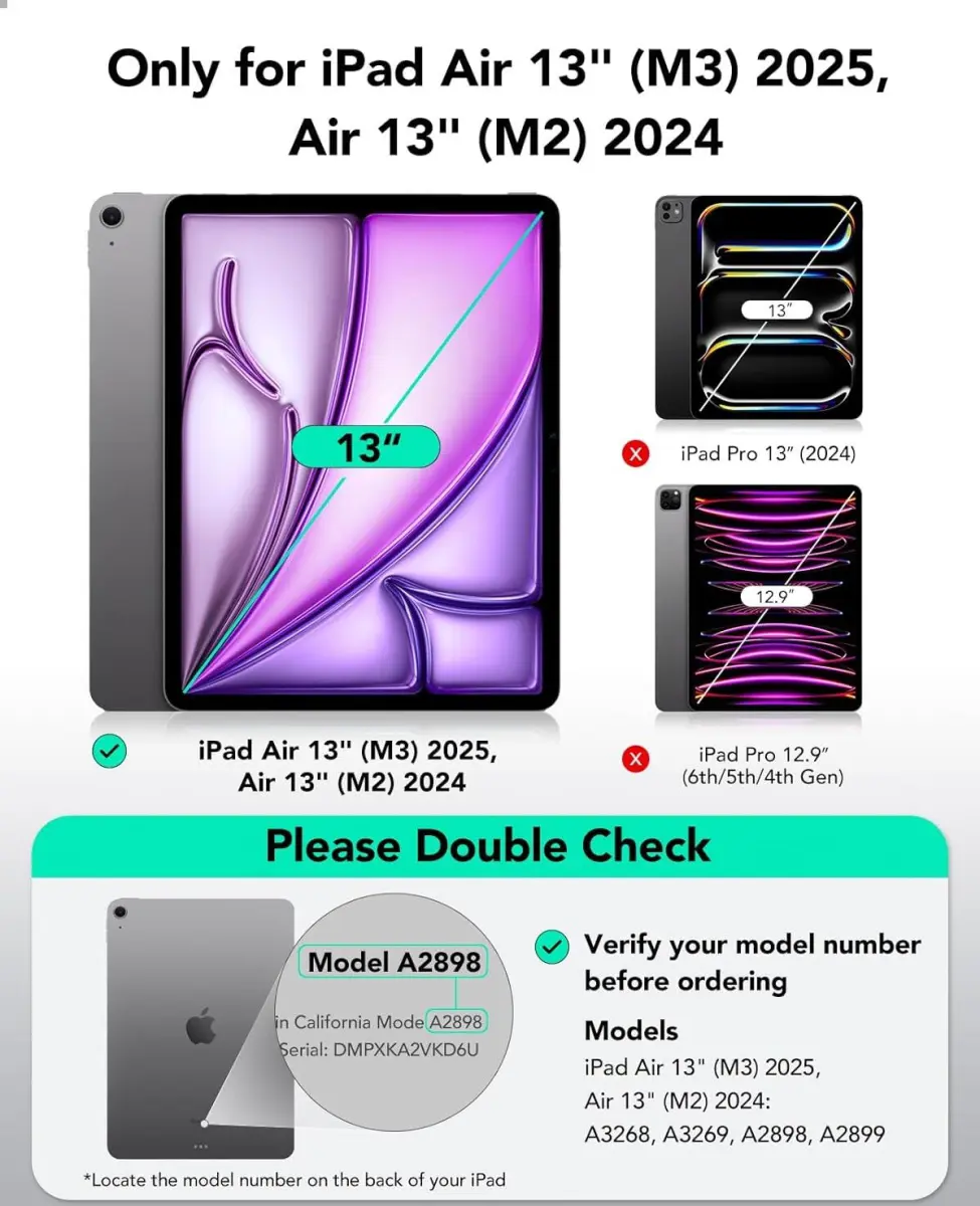 ESR Armorite UltraFit iPad Air 13 (2024/2025/2026) Screen Protector met Tray 2-P afbeelding 2