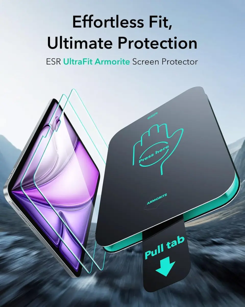 ESR Armorite UltraFit iPad Air 13 (2024/2025/2026) Screen Protector met Tray 2-P afbeelding 3