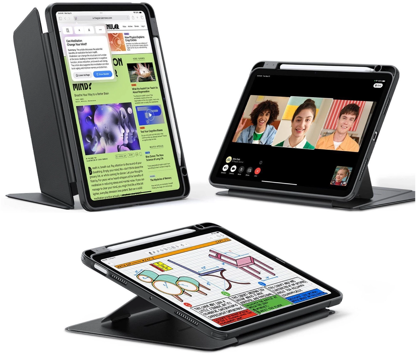 ESR Flip Hybrid iPad Air 11 (2024/2025/2026) / Air 10.9 (2020/2022) Hoes Zwart afbeelding 1