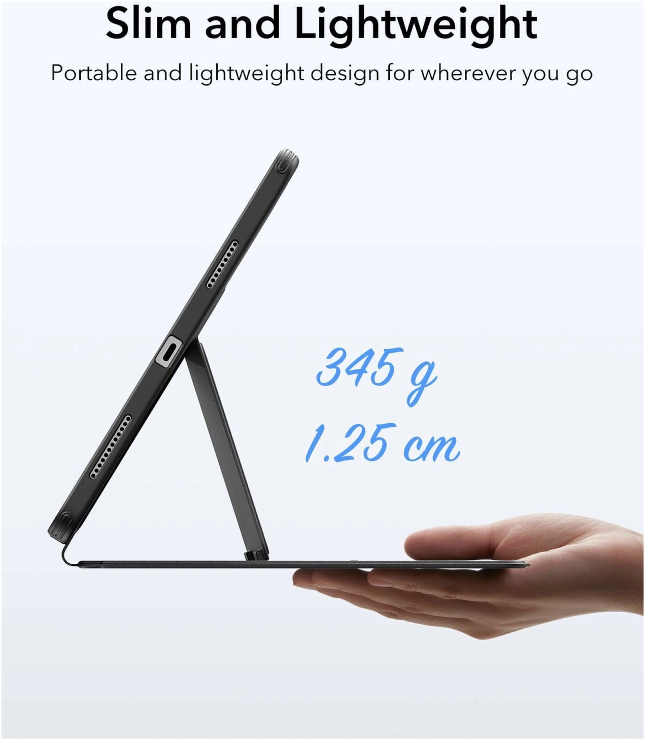 ESR Flip Hybrid iPad Air 11 (2024/2025/2026) / Air 10.9 (2020/2022) Hoes Zwart afbeelding 7