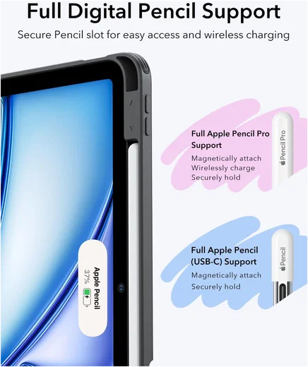 ESR Flip Hybrid iPad Air 11 (2024/2025/2026) / Air 10.9 (2020/2022) Hoes Zwart afbeelding 8