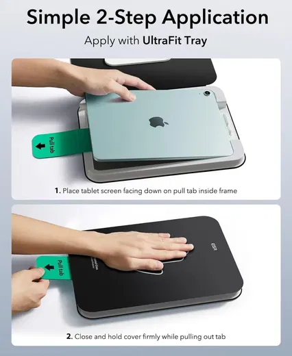 ESR Classic UltraFit iPad Air 11 (24/25) Tempered Glass met Tray 2-Pack afbeelding 5
