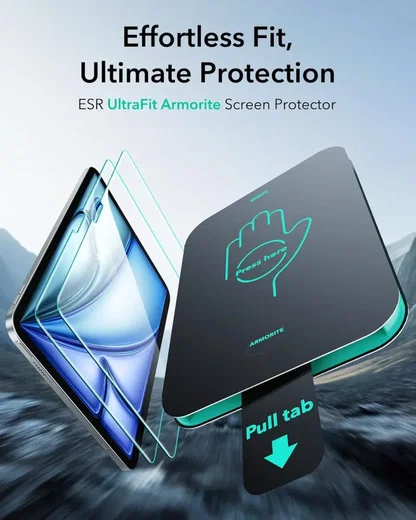ESR Armorite UltraFit iPad Air 11 (24/25/26) Screen Protector met Tray 2-Pack afbeelding 3