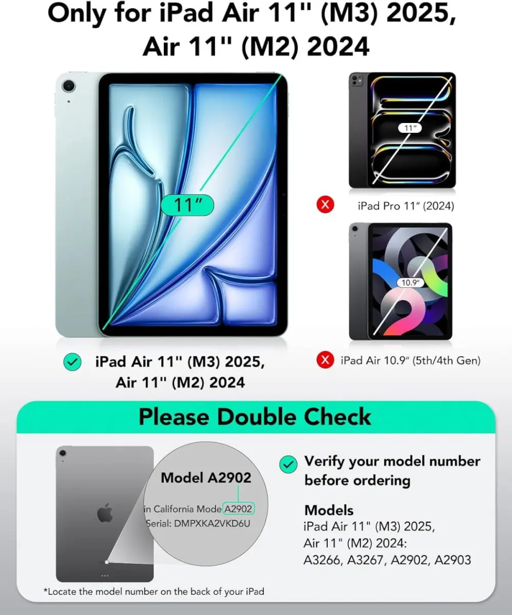 ESR Armorite UltraFit iPad Air 11 (24/25/26) Screen Protector met Tray 2-Pack afbeelding 2