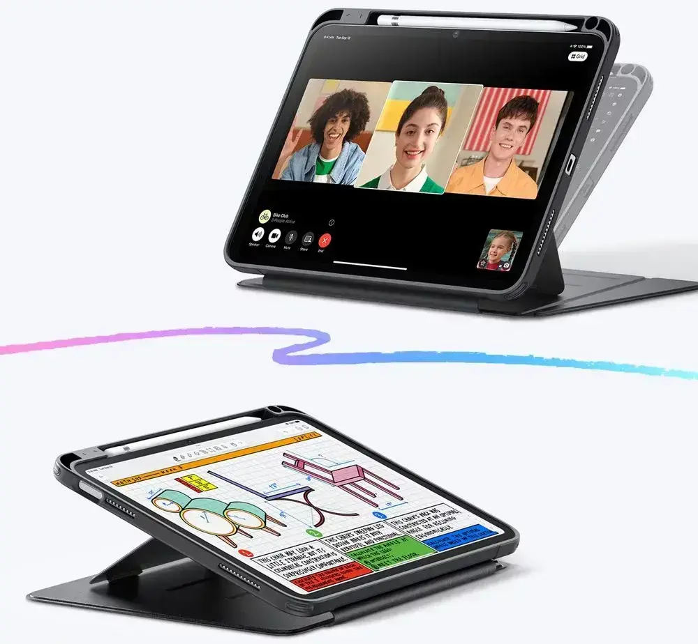 ESR iPad 11 A16 (2025) /10.9 (2022) Flip Hybrid Book Case Zwart afbeelding 3