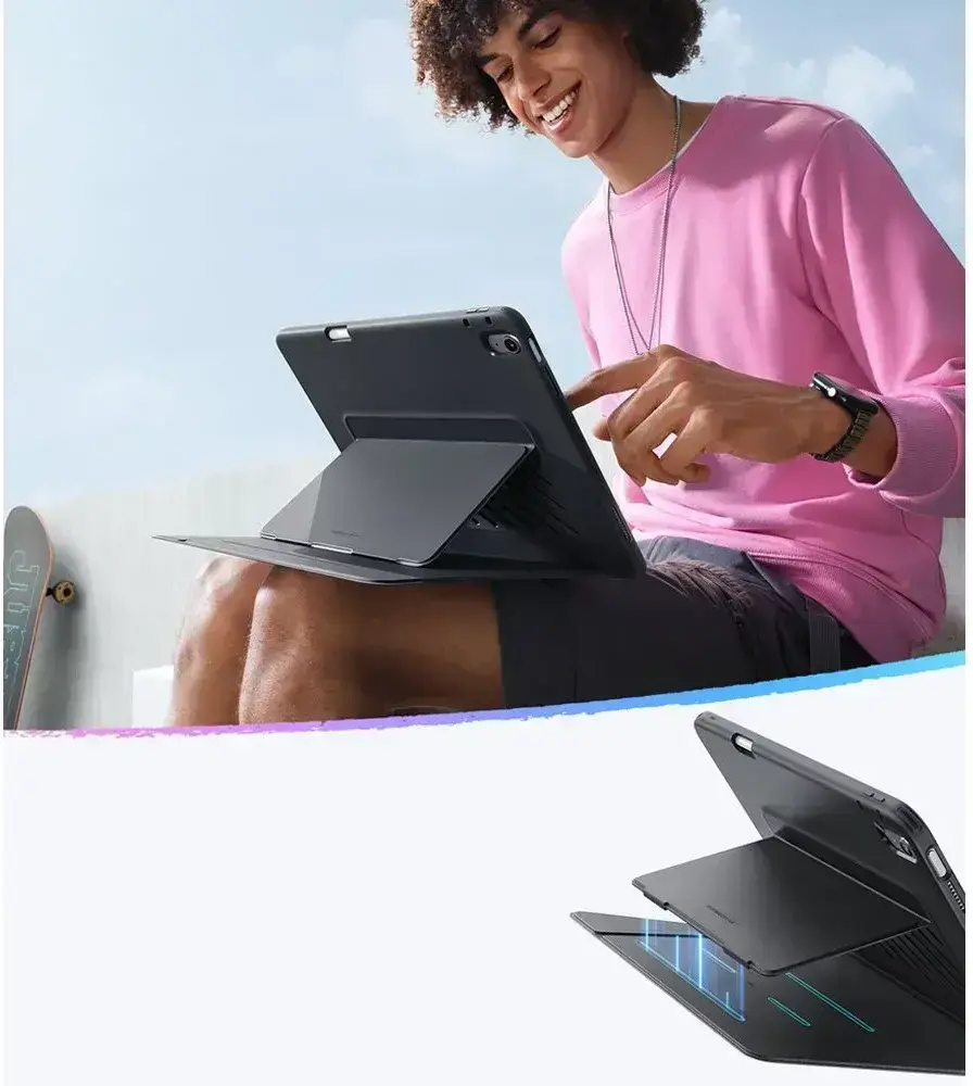 ESR iPad 11 A16 (2025) /10.9 (2022) Flip Hybrid Book Case Zwart afbeelding 7