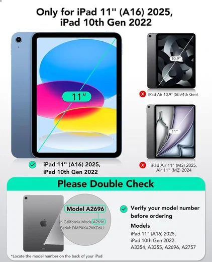 ESR iPad 11 (2025)/10.9 (2022) Armorite UltraFit Screenprotector 2-Pack met Tray afbeelding 2