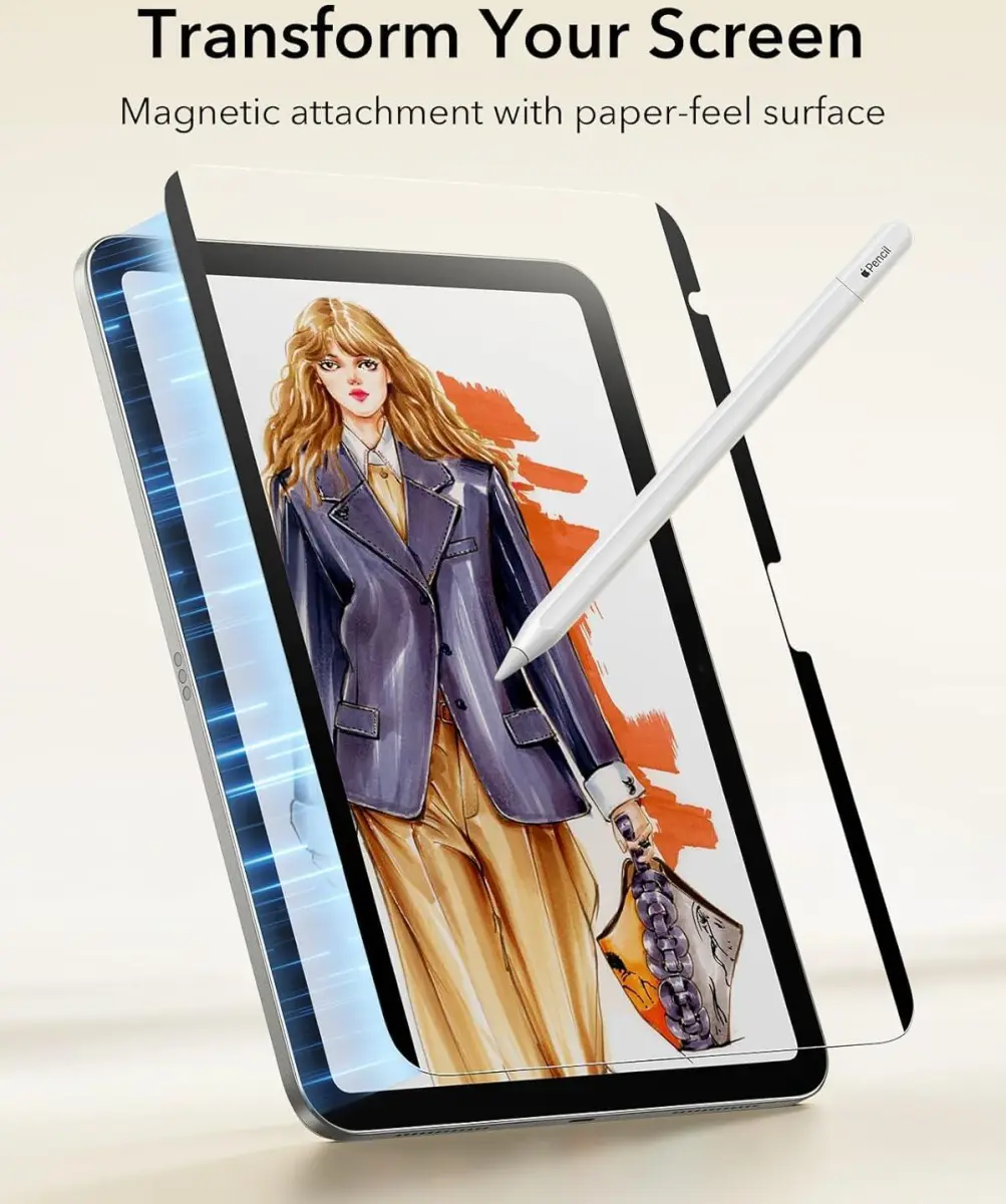 ESR Paper Feel Magnetic Apple iPad 11 (2025) / 10.9 (2022) Screen Protector afbeelding 3