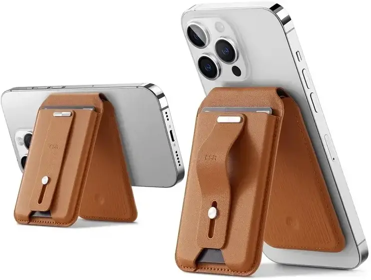 ESR HaloLock Geo MagSafe Pasjeshouder met Standaard en Zoek Mijn Functie Bruin afbeelding 2