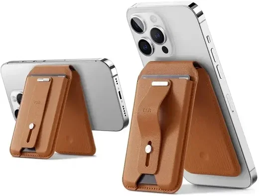 ESR HaloLock Geo MagSafe Pasjeshouder met Standaard en Zoek Mijn Functie Bruin afbeelding 2