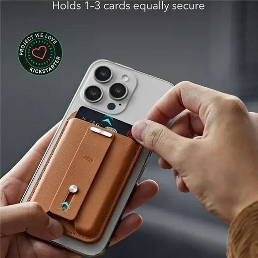 ESR HaloLock Geo MagSafe Pasjeshouder met Standaard en Zoek Mijn Functie Bruin afbeelding 6