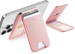 ESR HaloLock Aura MagSafe Kaarthouder met Standaard Vegan Leer Roze afbeelding