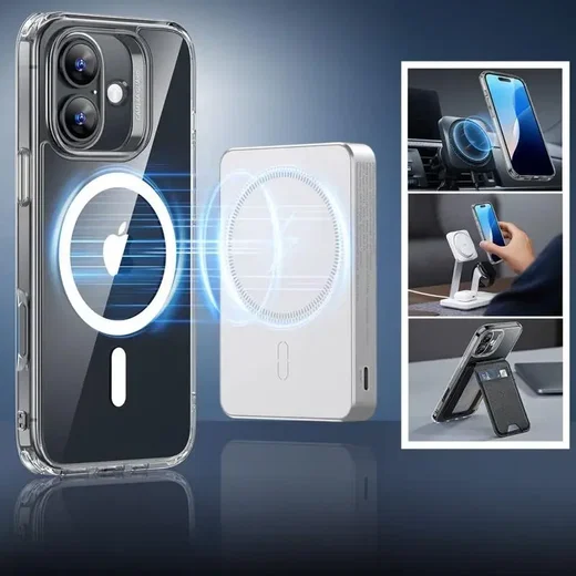 ESR Classic Hybrid iPhone 16 Hoesje MagSafe Transparant + Protector afbeelding 3