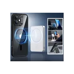 ESR Classic Hybrid iPhone 16 Hoesje MagSafe Transparant Zwart + Protector afbeelding 3