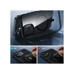 ESR Classic Hybrid iPhone 16 Hoesje MagSafe Transparant Zwart + Protector afbeelding 5