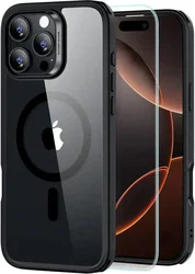 ESR Classic Hybrid iPhone 16 Pro Hoesje MagSafe Transparant Zwart + Protector afbeelding
