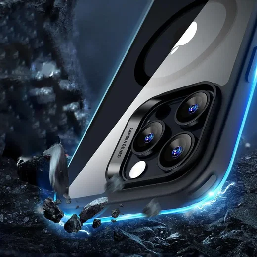 ESR Classic Hybrid iPhone 16 Pro Hoesje MagSafe Transparant Zwart + Protector afbeelding 4