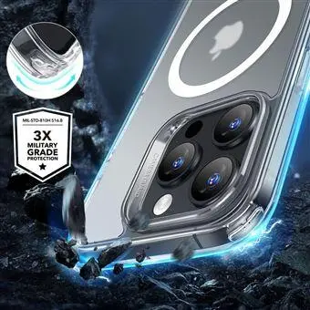 ESR Classic Hybrid iPhone 16 Pro Hoesje MagSafe Frosted Transparant + Protector afbeelding 2