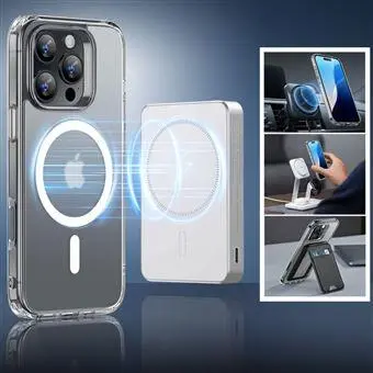 ESR Classic Hybrid iPhone 16 Pro Hoesje MagSafe Frosted Transparant + Protector afbeelding 3