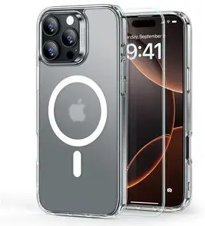 ESR Classic Hybrid iPhone 16 Pro Hoesje MagSafe Frosted Transparant + Protector afbeelding 1