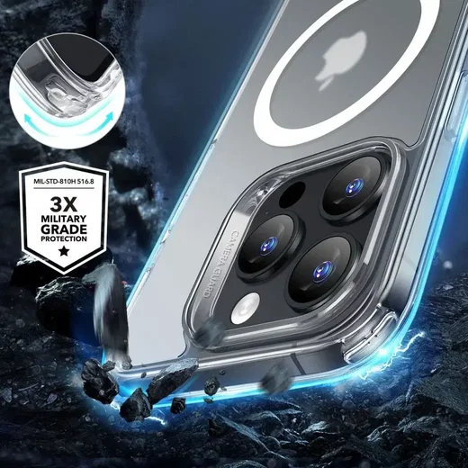 ESR Classic Hybrid iPhone 16 Pro Max Hoesje MagSafe Frosted Clear + Protector afbeelding 2