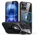 ESR Classic Hybrid iPhone 16 Hoesje met Kickstand + Protector Transparant Zwart