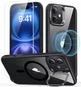 ESR Classic Hybrid iPhone 16 Plus Hoesje met Kickstand + Protector Clear Zwart