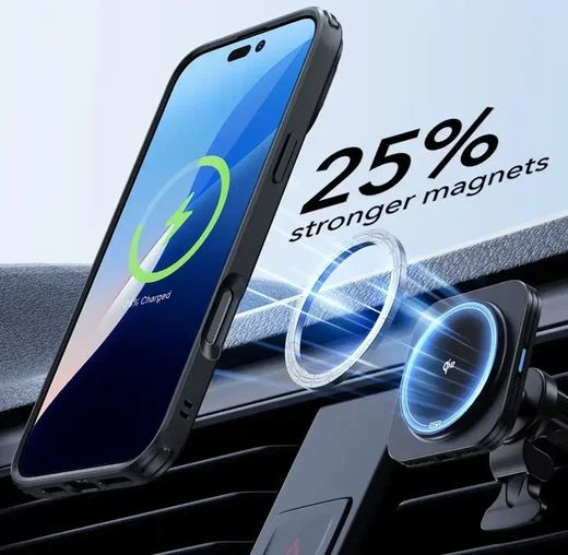 ESR Classic Hybrid iPhone 16 Plus Hoesje met Kickstand + Protector Clear Zwart afbeelding 4