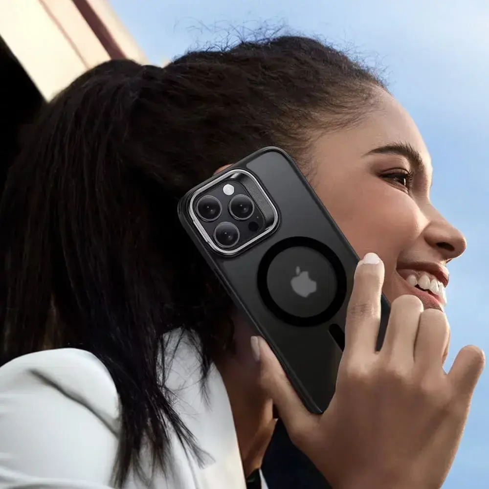 ESR Classic Hybrid iPhone 16 Pro Hoesje met Kickstand + Protector Frosted Zwart afbeelding 5
